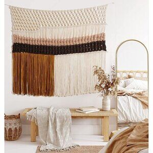 𝅺🆕 Macrame Wall Home Decor Boho Woven Art Bohemian Chic Large Tapestry NWT👑
